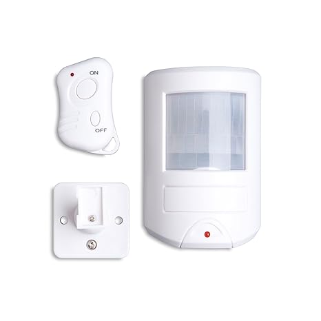 Alarma con sensor de movimiento PIR Defender con llavero RF, sirena de 130 decibeles,