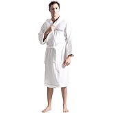 Turkuoise Men's Turkish Terry Cloth Robe, Thick Hooded Bathrobe