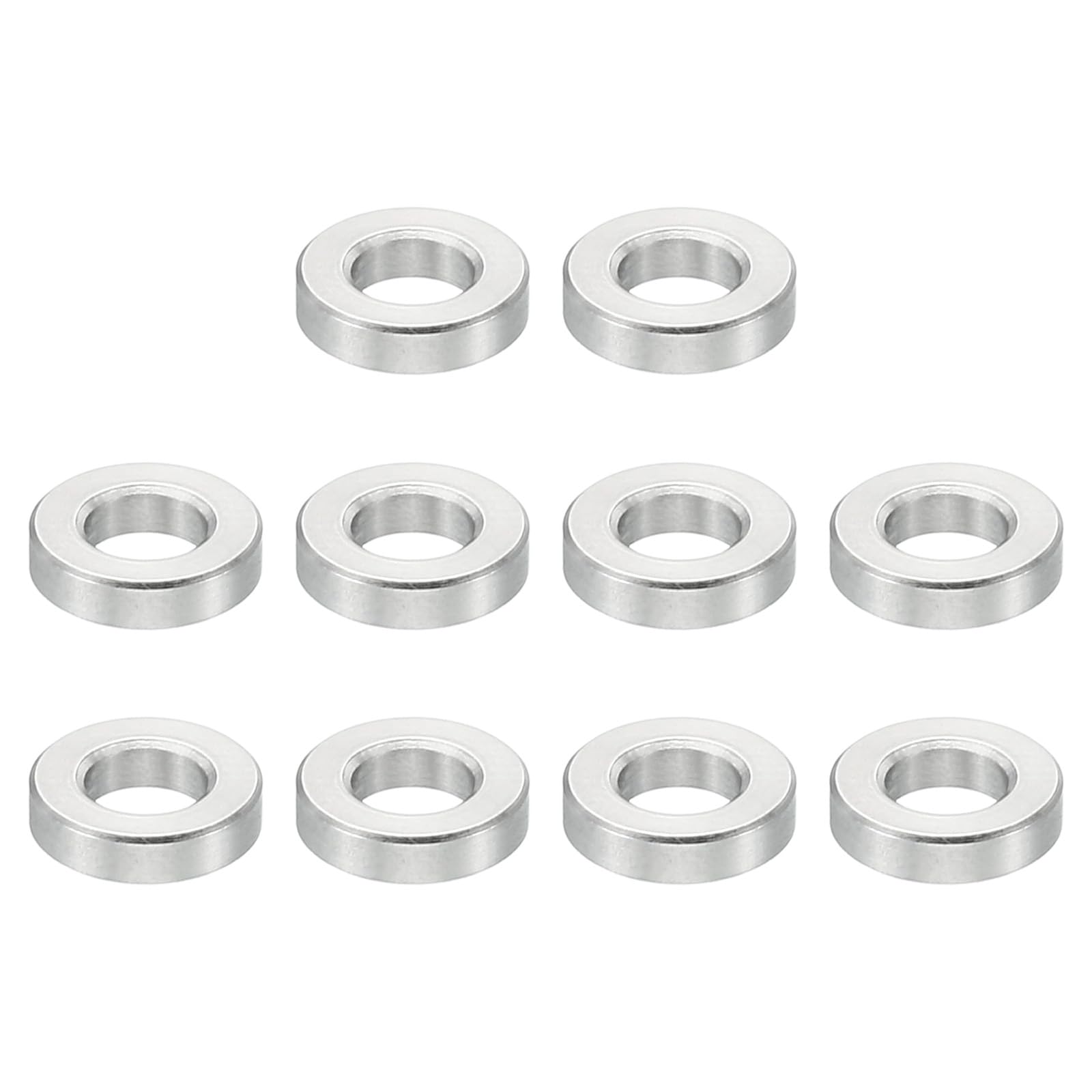 PATIKIL M4 Stainless Steel Spacers, 10 Pcs Metal Spacer Stainless Steel 4.2mm ID x 8mm OD x 2mm L Stainless Steel Spacers Screw Standoff Round for 5/32inch or M4 Screw Bolts