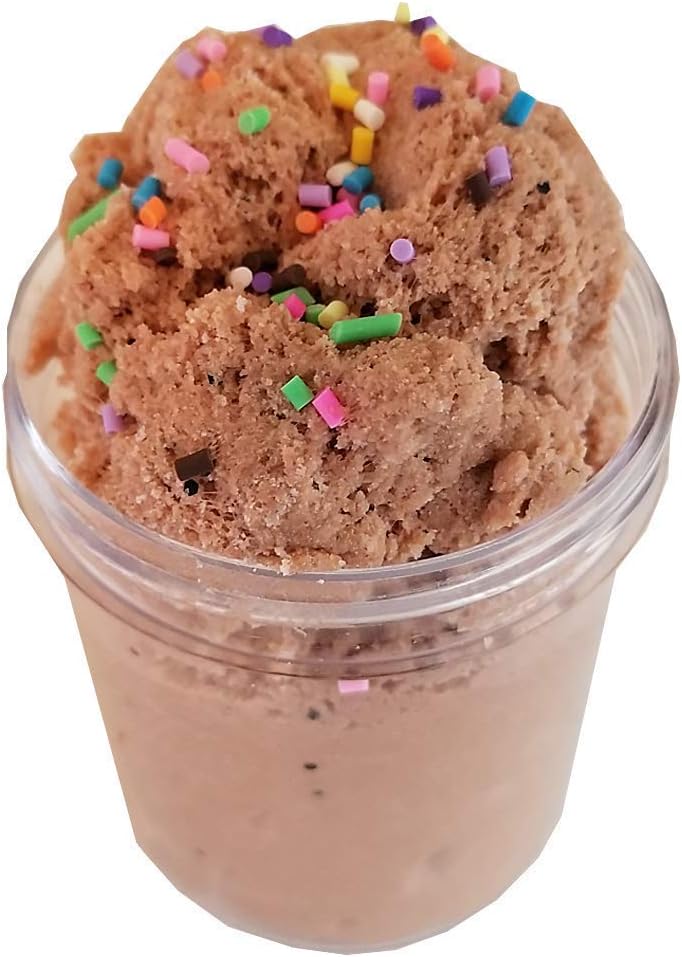 Cookie Dough Scented Slime 4 oz Cloud Slime Handmade w/Fake Sprinkles & Activator Package Party Favor For Girls/Boys Add Ins Accessories Homemade Instant Snow Non Toxic Toys For Kids