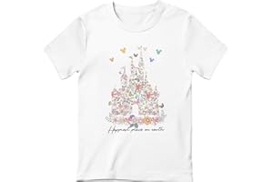 Vieawfi Magic Kingdom Shirts for Girls Floral Magical Castle Graphic Cute Tshirt Kids Flower Holiday Vacation Trip Tee Tops