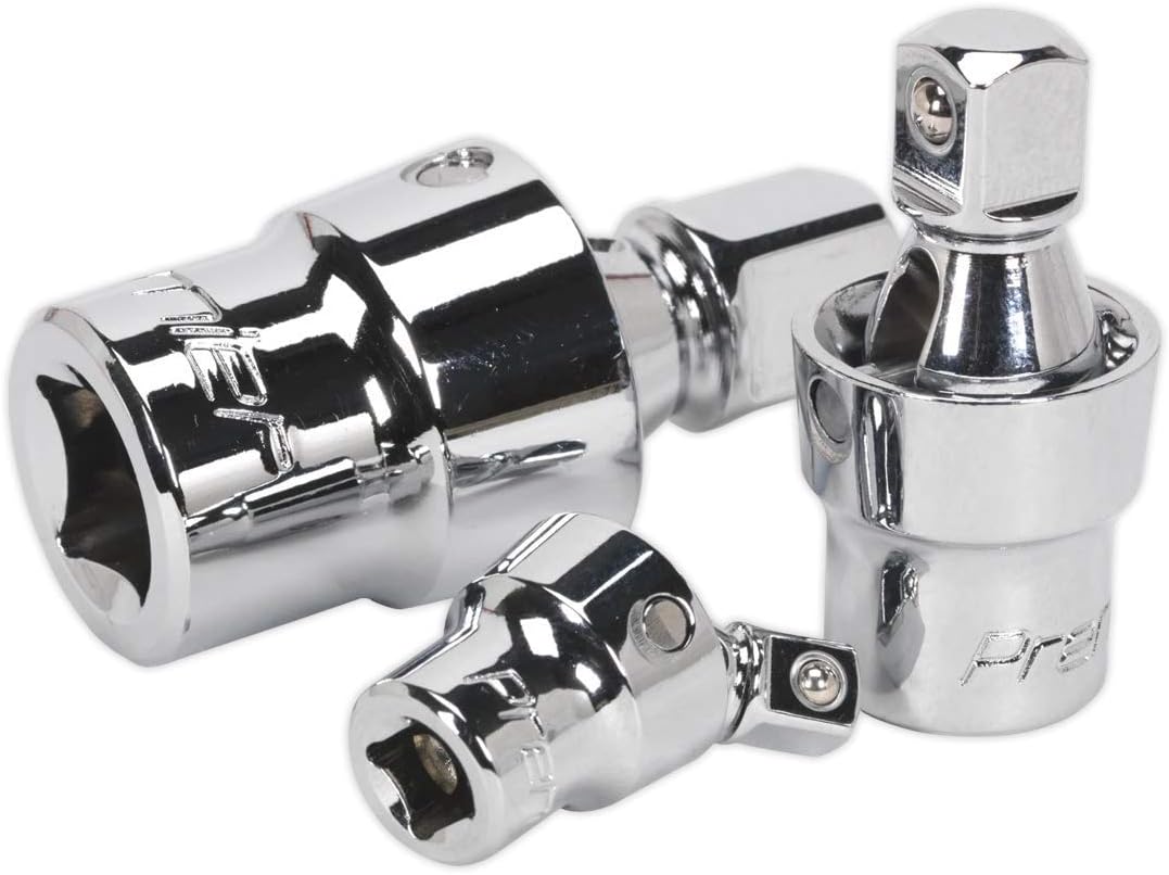 Sealey Ak27371 Universal Joint Set 3Pc, Silver, Variety Pack