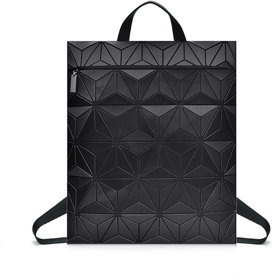 Women Geometric Lingge Backpack Ultralight Luminous Flash Holographic Rucksack Handbag