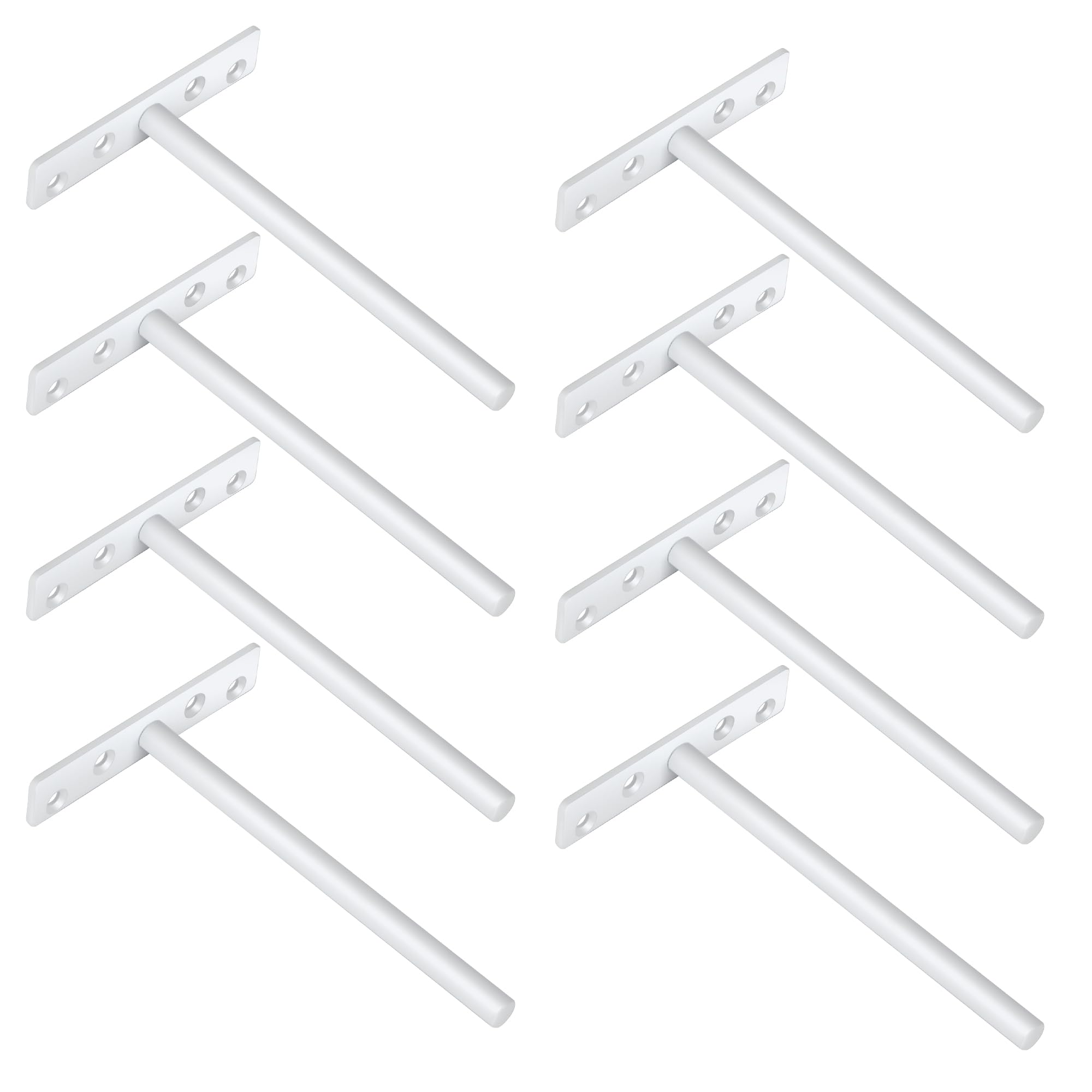 Sayayo Floating Shelf Bracket, Invisible Hidden Heavy Duty Shelf Support for Concealed Wood Shelves Wall Mounted, Metal Matte White Finish, 8 pcs, EJY8006W-8P(150MM /6-Inch)