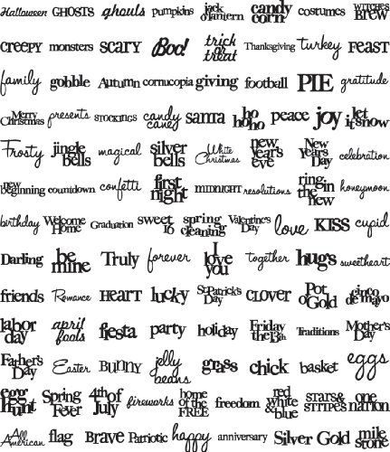 MAKING MEMORIES Slice MS+ Design Card, Words and Expressions Holiday