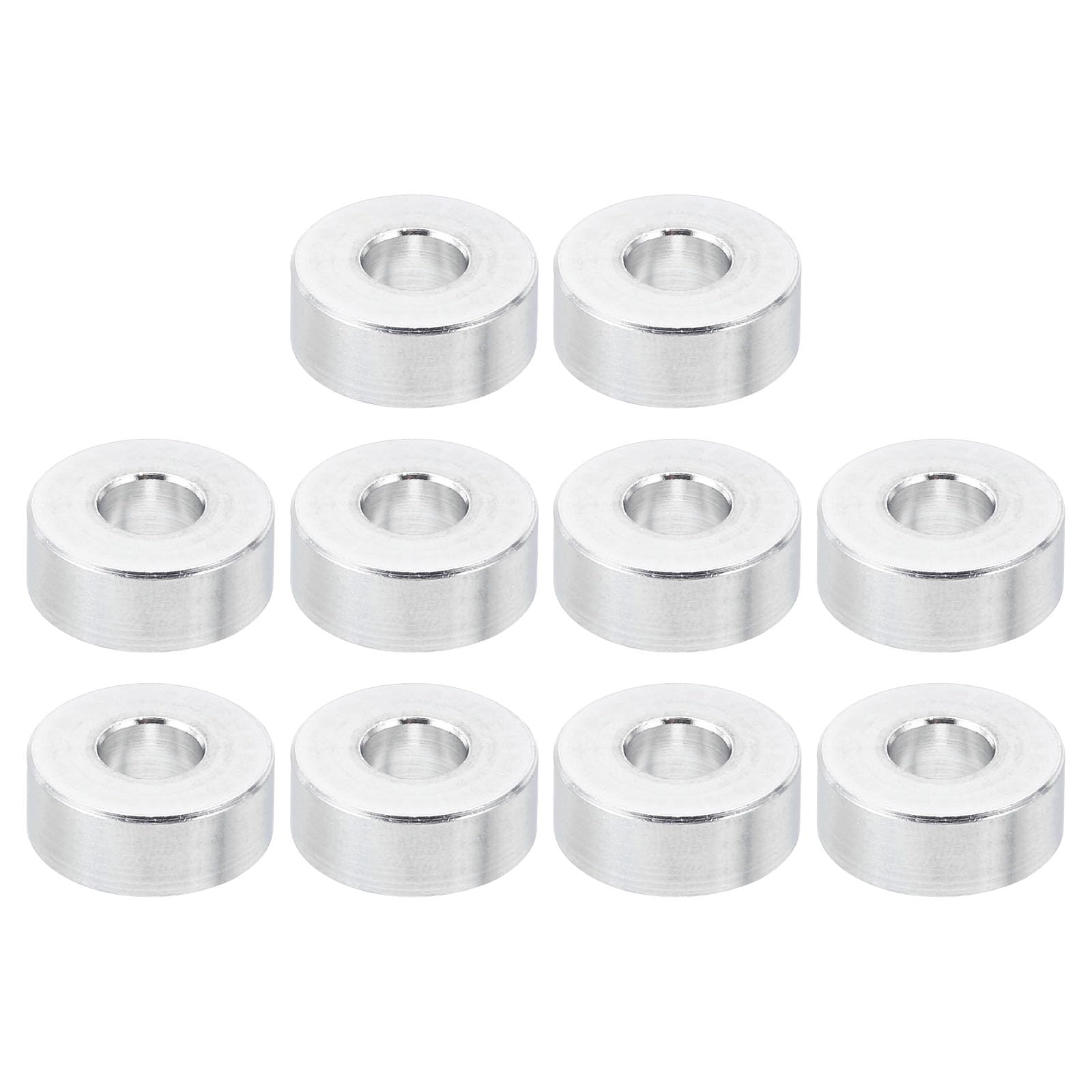 PATIKIL M8 Aluminum Spacers, 10 Pcs Metal Spacer Aluminum 8.5mm ID x 20mm OD x 8mm L Aluminum Spacer Screw Standoff Round for 5/16" or M8 Screw Bolts