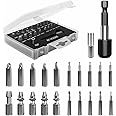 Arkdeffon Damaged Screw Extractor Kit,Stripped Screw Extractor set,22 PCS HSS 4341 Tool Set Broken Bolt Remover with Magnetic Extension Bit Holder & Socket Adapter