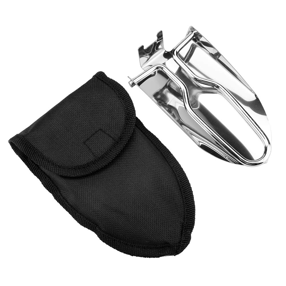 Portable Folding Shovel for Camping Hiking Survival Gear with Steel Handle Multitool Garden Car Snow Emergency Tool Backpacking Outdoor Equipment Carrying Pouch