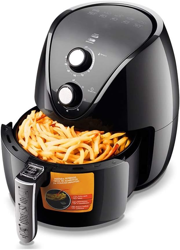 3.5L Air Fryer, Timer and Temperature Controls, 1500-Watts with Recipes, Personal Compact Space Saving Electric Hot Air Fryer Oil-Less Healthy Cooker