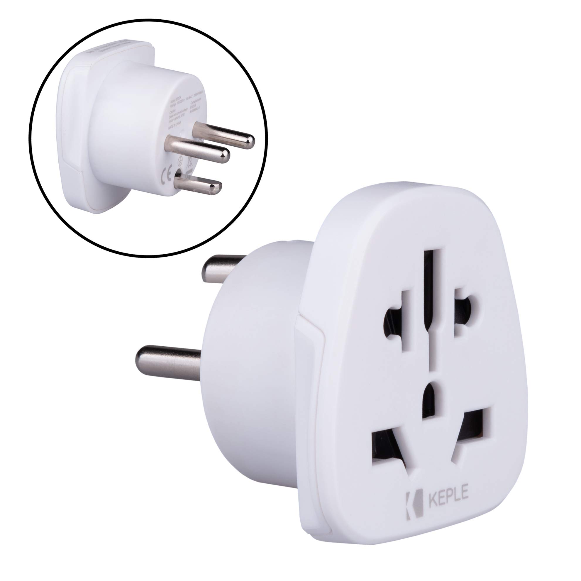 Denmark Travel Adapter Type K Plug β Keple Denmark & Greenland Adaptor for UK, US, EU, AU and Worldwide Devices | 3-Pin Danish Socket Power Adapter for Travel and Business Use