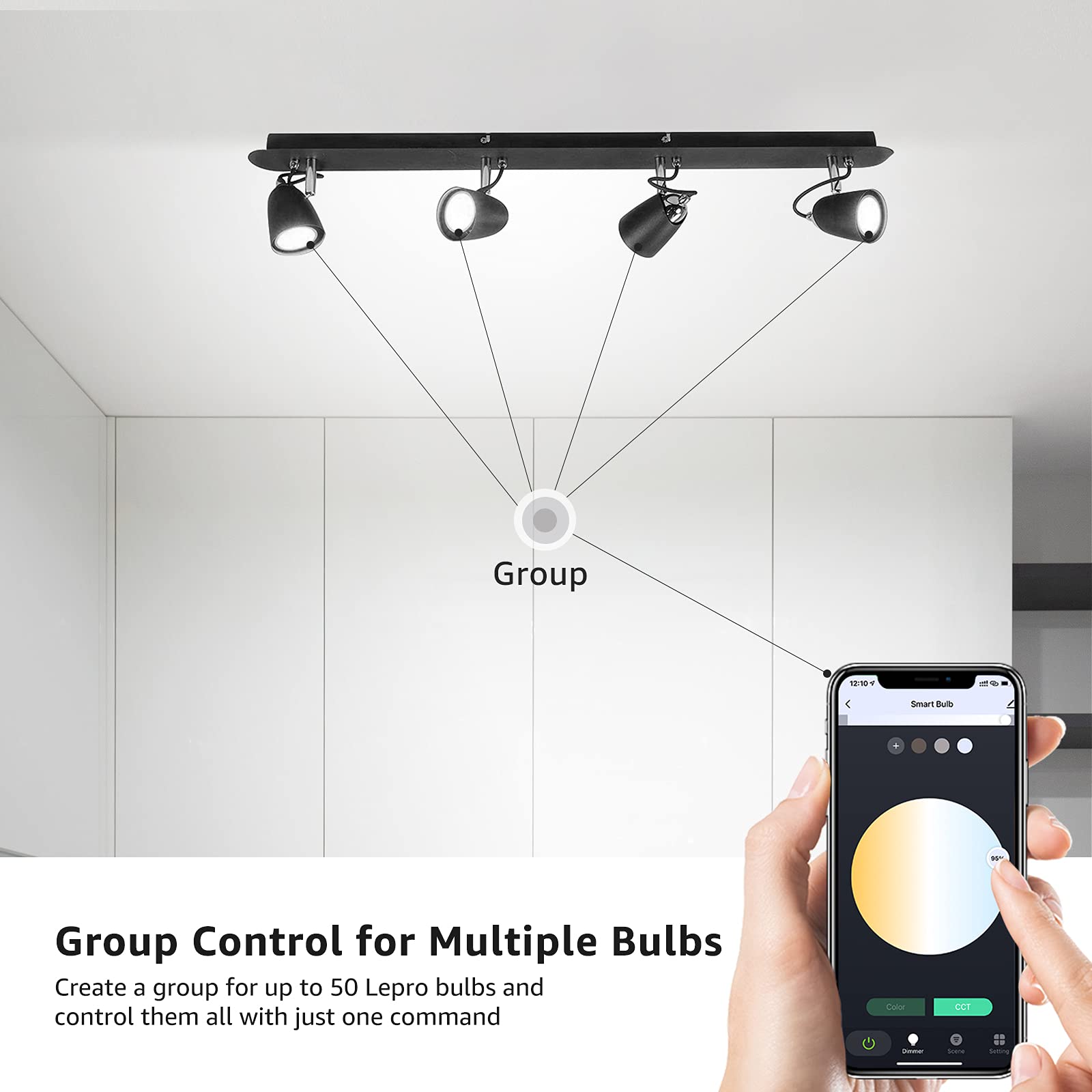 Lepro GU10 Smart Light Bulbs - RGB Color Changing LED Bulb Works with Alexa & Google Assistant (2.4Ghz WiFi Only), Smart Life App, 4.5W Equivalent 50W Halogen Bulb, PAR16 GU10 Standard Base, 2 Pack
