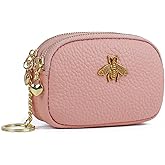 imeetu Women Leather Coin Purse, Small 2 Zippered Change Pouch Wallet