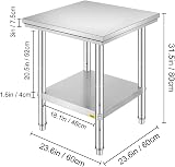 KITGARN Stainless Steel Work Table 24x24x31 Inch Commercial Kitchen Prep NSF view 9