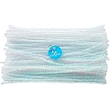 Carykon Iridescent Sparkly Tinsel Creative Arts Stems 6 mm x 12 Inch, Pack of 200 (Colorful White)