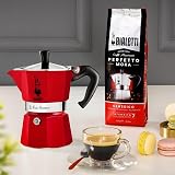 Bialetti Moka Express 6 Cup Red Aluminum Stovetop Coffee Pot view 3