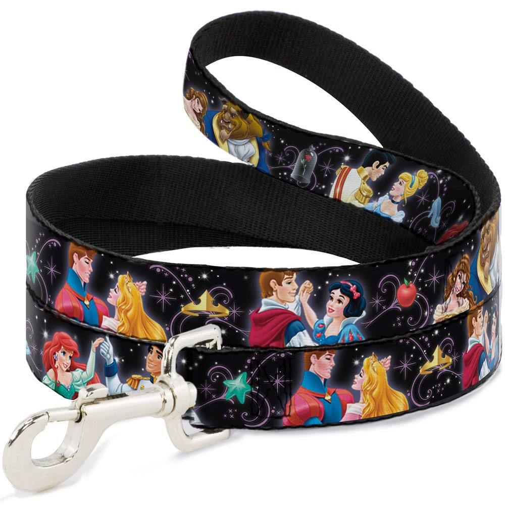 Disney Pet Leash, Dog Leash, Disney Princesses Princes Dancing, 6 Feet Long 1.0 Inch Wide