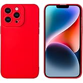LOOKSEVEN for iPhone 13 Pro Max Case, Red Silicone TPU Rubber Back Cover Case Compatible for iPhone 13 Pro Max (6.7 inch)