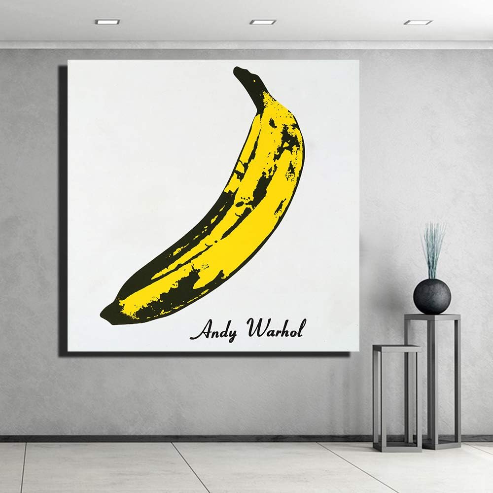 Wall Art Canvas Prints Banana HD Printings on Canvas Printed Oil Paintings Modern Wall Deocr Poster Pictures for Living Room Bedroom Office Kitchen Stretched Ready to Hang 16"x16"