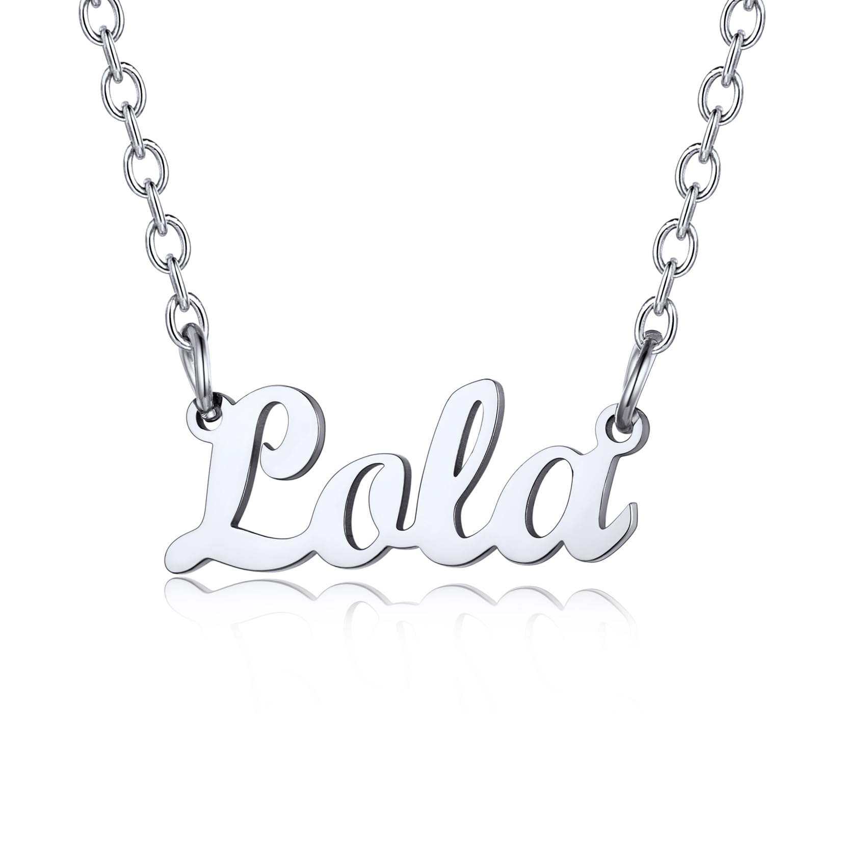 U7 Womens Jewellery Name Lola Personalised Necklace For Women Short Necklaces