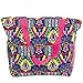 Silverhooks Womens Aztec Beach Tote Bag w/ Pink Trim (Blue)