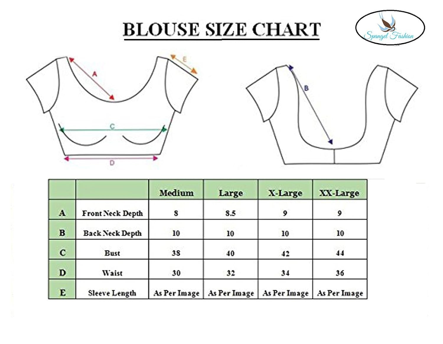 spangel fashion round neck women's ready made saree's blouse