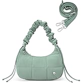 WESTBRONCO Small Puffer Shoulder Bag, Quilted Crescent Crossbody Bags for Women Nylon Daily Purse, Womens Puffy Handbags
