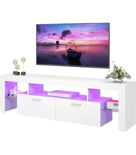 JONATHAN Y TVS1000A Gennaro Console TV 58 Pollici Stile Fattoria – Rovere, 3 Ante Scorrevoli, Per TV Fino A 65 - 2