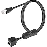 SinLoon Cat6 Ethernet Cable with On/Off Switch High Speed RJ45 Male to Female Extension Cable with 304 Switch Cat6 Internet Network Cable,1M 3.3FT (Male to Female)