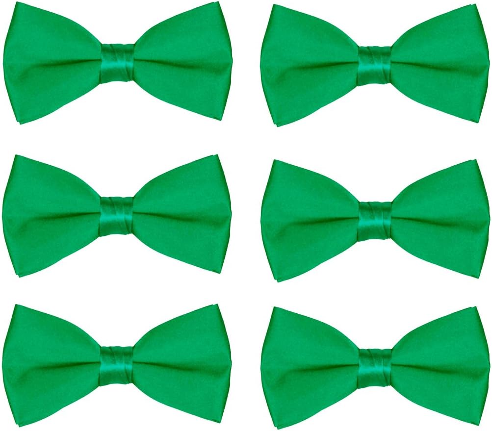 Boys Wedding Bow Tie 6 Pack Children Chorus Pre-Tied Bowties Kids Tuxedo Solid Ties