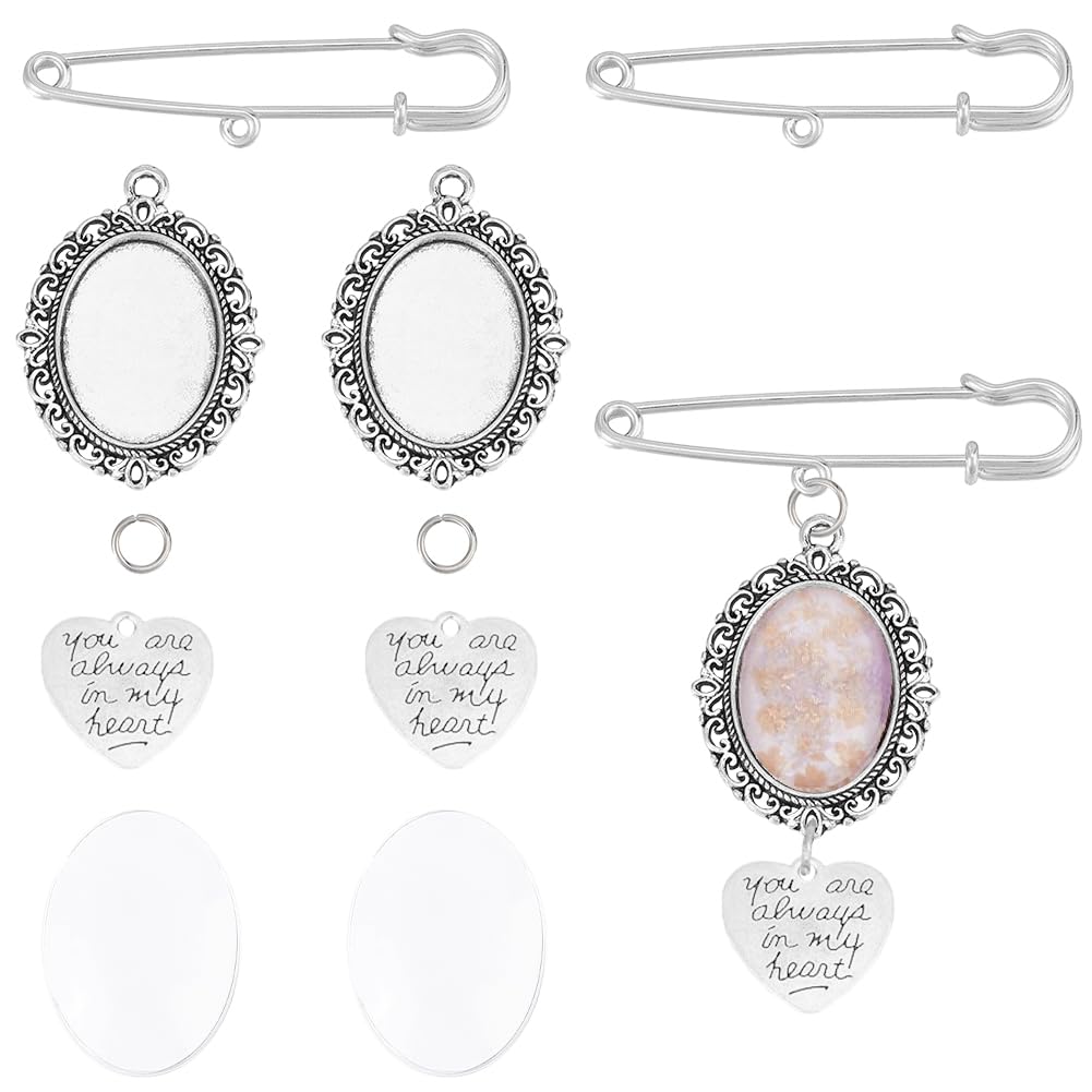 SUNNYCLUE 1 Box 60Pcs Wedding Bouquet Photo Charm Wedding Bouquet Charms Personalized Bouquet Photo Charms Memorial Photo Charm Wedding Charms for Bride Groom Wedding Party Gifts Flower Decoration