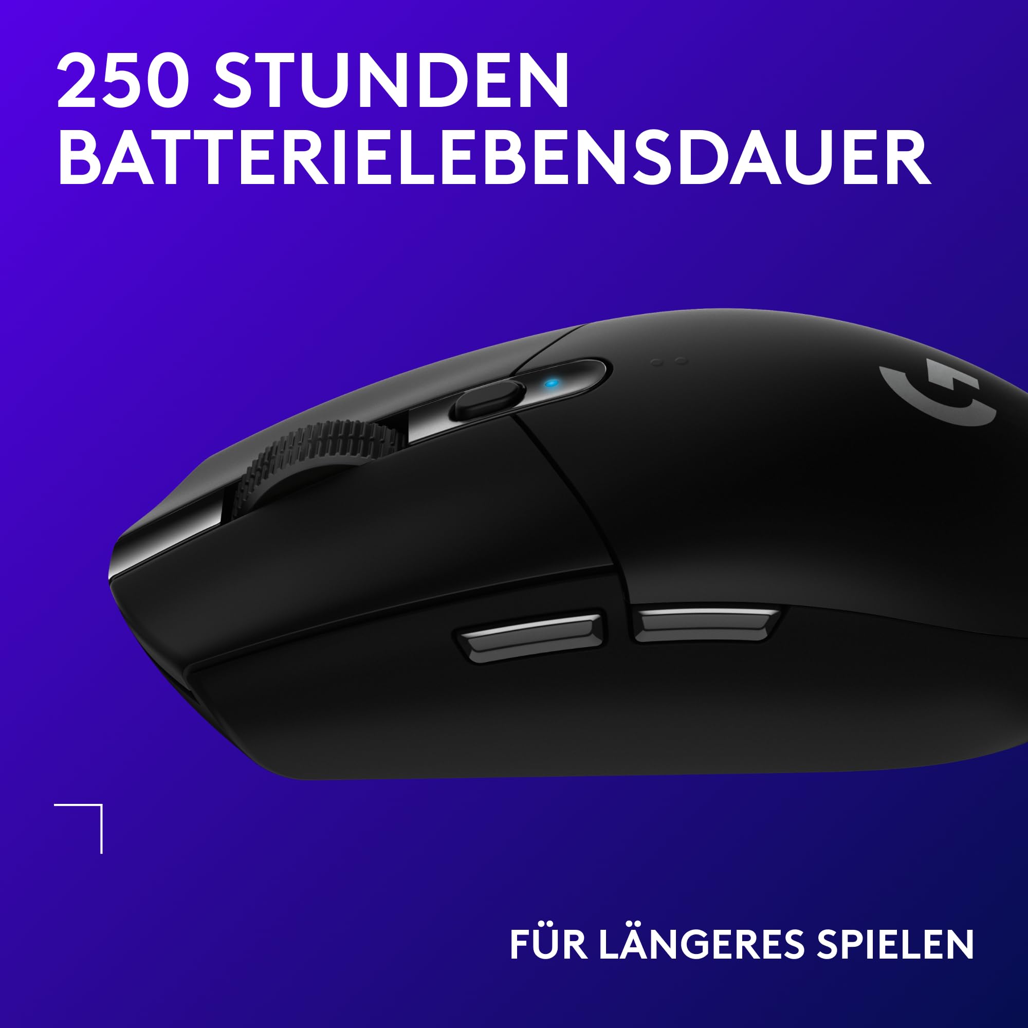 Logitech G305 LIGHTSPEED kabellose Gaming-Maus mit HERO 12K DPI Sensor, Wireless Verbindung, 6 programmierbare Tasten, 250 Stunden Akkulaufzeit, Leichtgewicht, PC/Mac - Schwarz 4