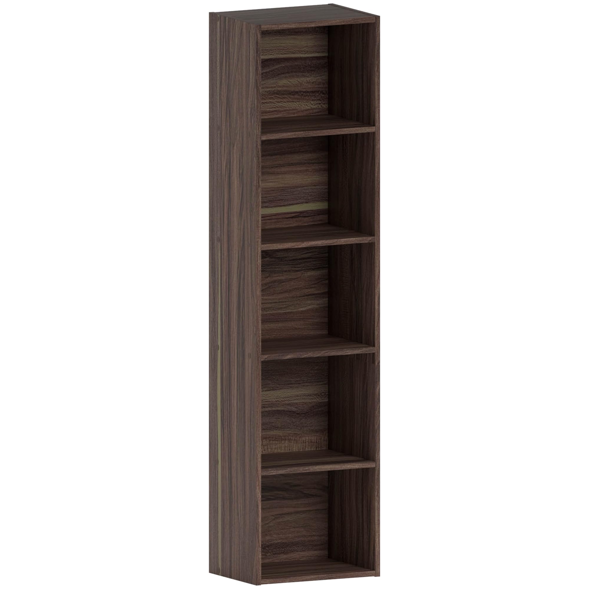 Vida Designs Oxford 5 Tier Cube Bookcase, Walnut Wooden Shelving Display Storage Unit Office Living Room Furniture