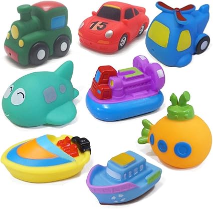 Wents Badespielzeug Geschenkset 8pcs Mit Kostenlos Aufbewahrungstasche Bad Boot Spielzeug Bath Boat Toys Schwimmenden Boot Badespass Zeit Grosses Geschenk Fur Baby Badausstattung Kuche Haushalt Wohnen