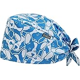 Scrub Caps Women, Double-Sided Printed Adjustable Women's Surgical Cap with Buttons, Breathable Design for Nurses and Doctors