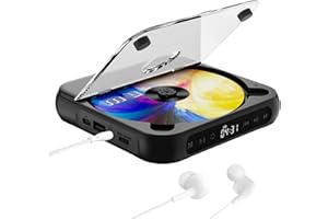 ZYOKATA Portable CD Player Personal CD Players with Bluetooth for Car, Rechargeable Small CD Player with Headphones, LCD Touch Screen & Anti-Skip/Shockproof