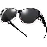 Br'Guras Polarized Oversized Fit over Sunglasses Wear over Glasses for Women Men Driving Riding