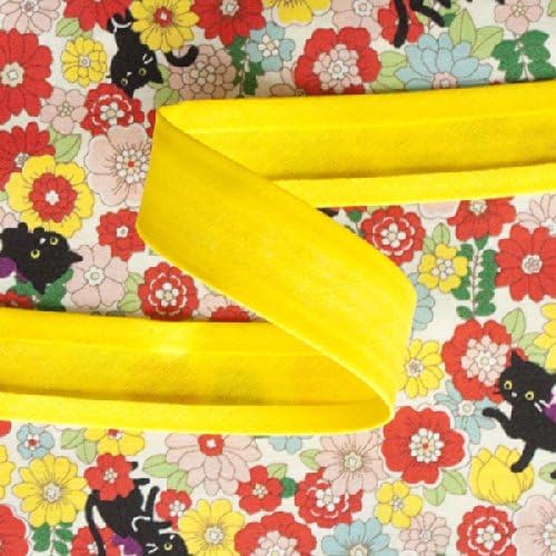 25mm 1 Inch Bias Binding Trim Bright Yellow 10m Roll Good Quality Open Fold Tape