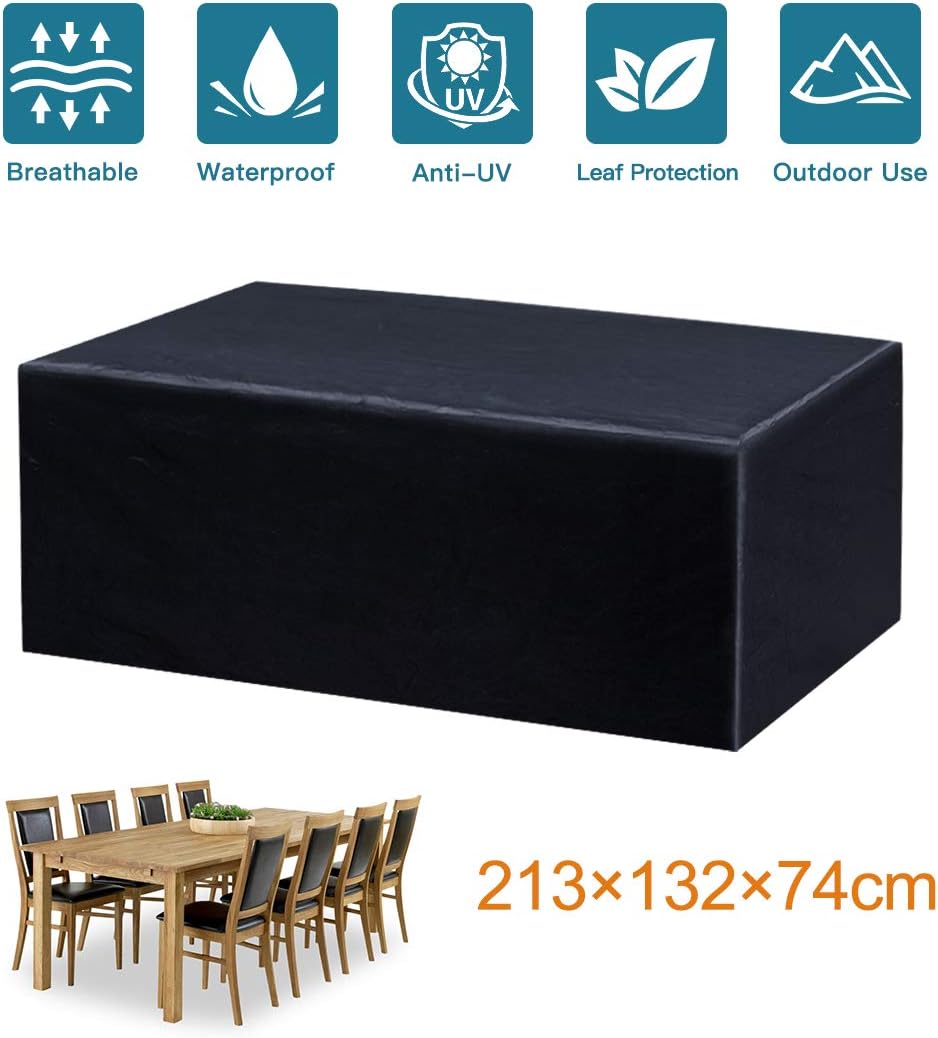 Mutsitaz Garden Furniture Covers, Waterproof Dustproof Anti-UV Oxford Fabric Outdoor Furniture Covers (213x132x74 cm)