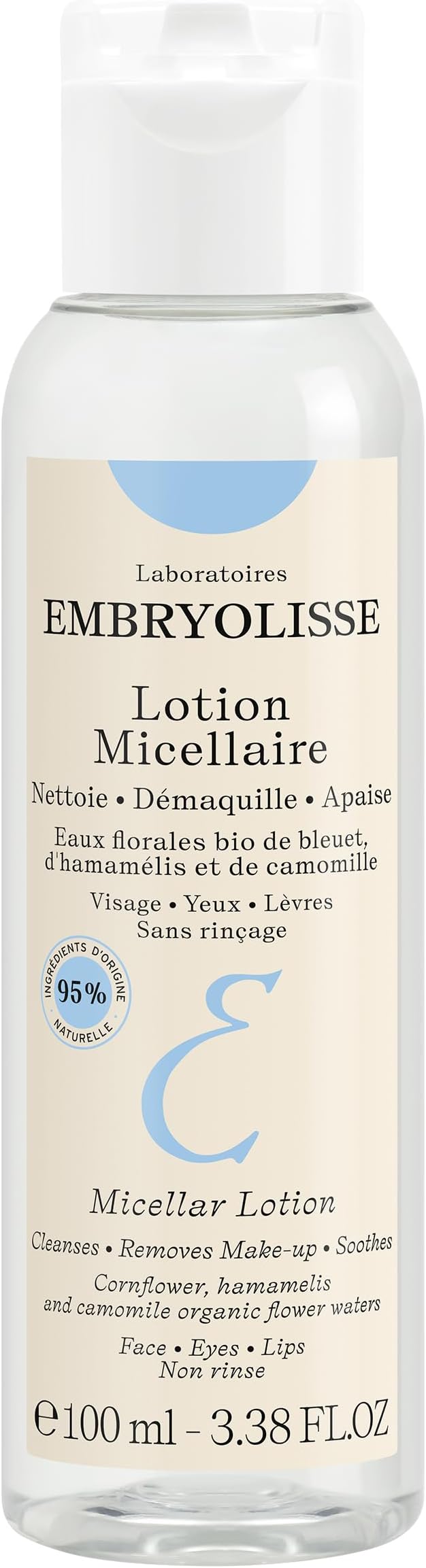 Embryolisse 3-In-1 Micellar Lotion Cleanser Face Eyes Lips 100ml Gentle