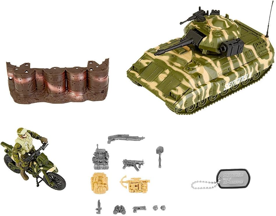 True Heroes Military Mobile Squad with Tank and Motorcycle