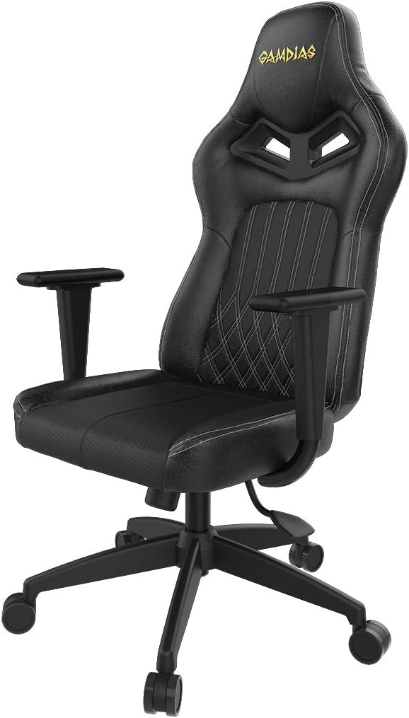 GAMDIAS Achilles E3 BW RGB Gaming Chair, Office Style with Premium Carbon Pattern Design (Achilles E3 Black/), E3, White