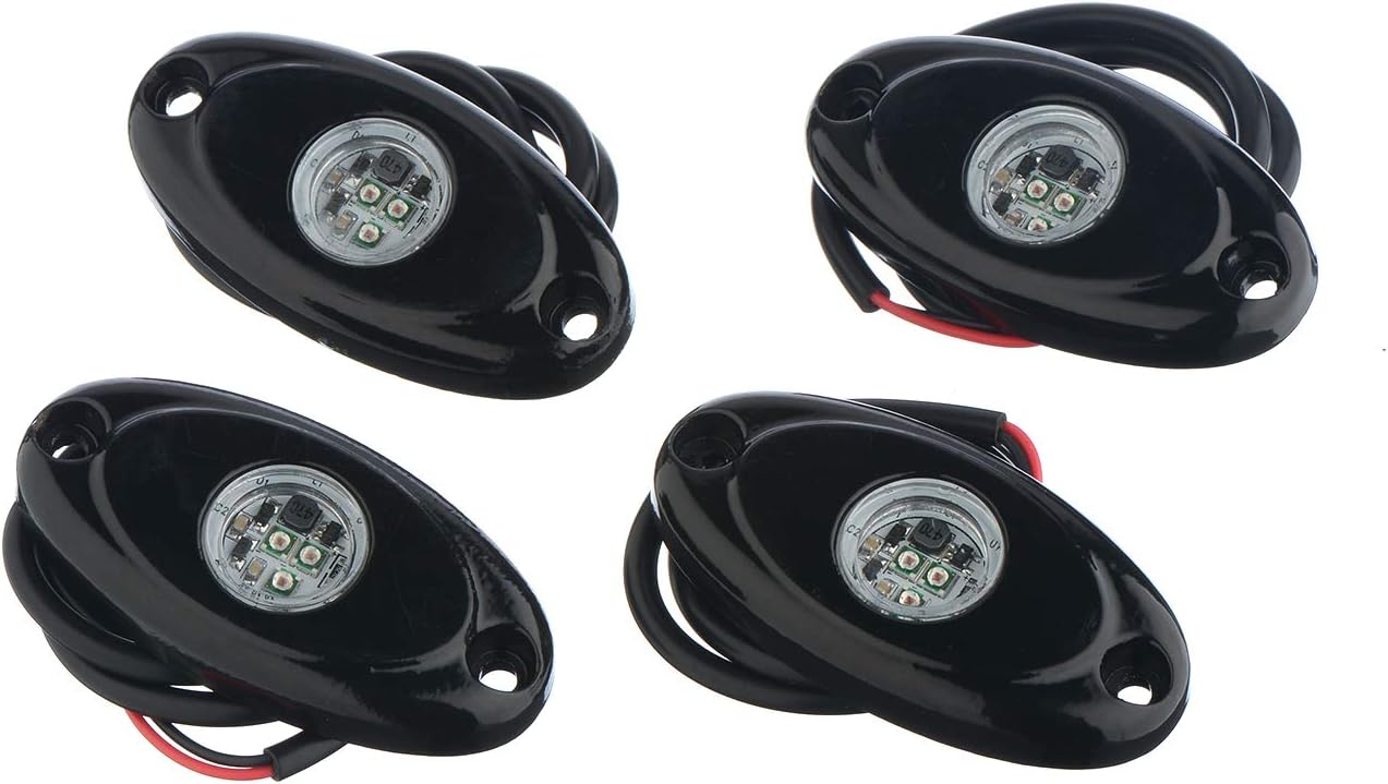 YONEDA LED Rock Lights 4PODS Waterproof LED Neon Underglow Light for Car Truck ATV UTV SUV Jeep Offroad Boat Underbody Glow Trail Rig Lamp (White): Automotive