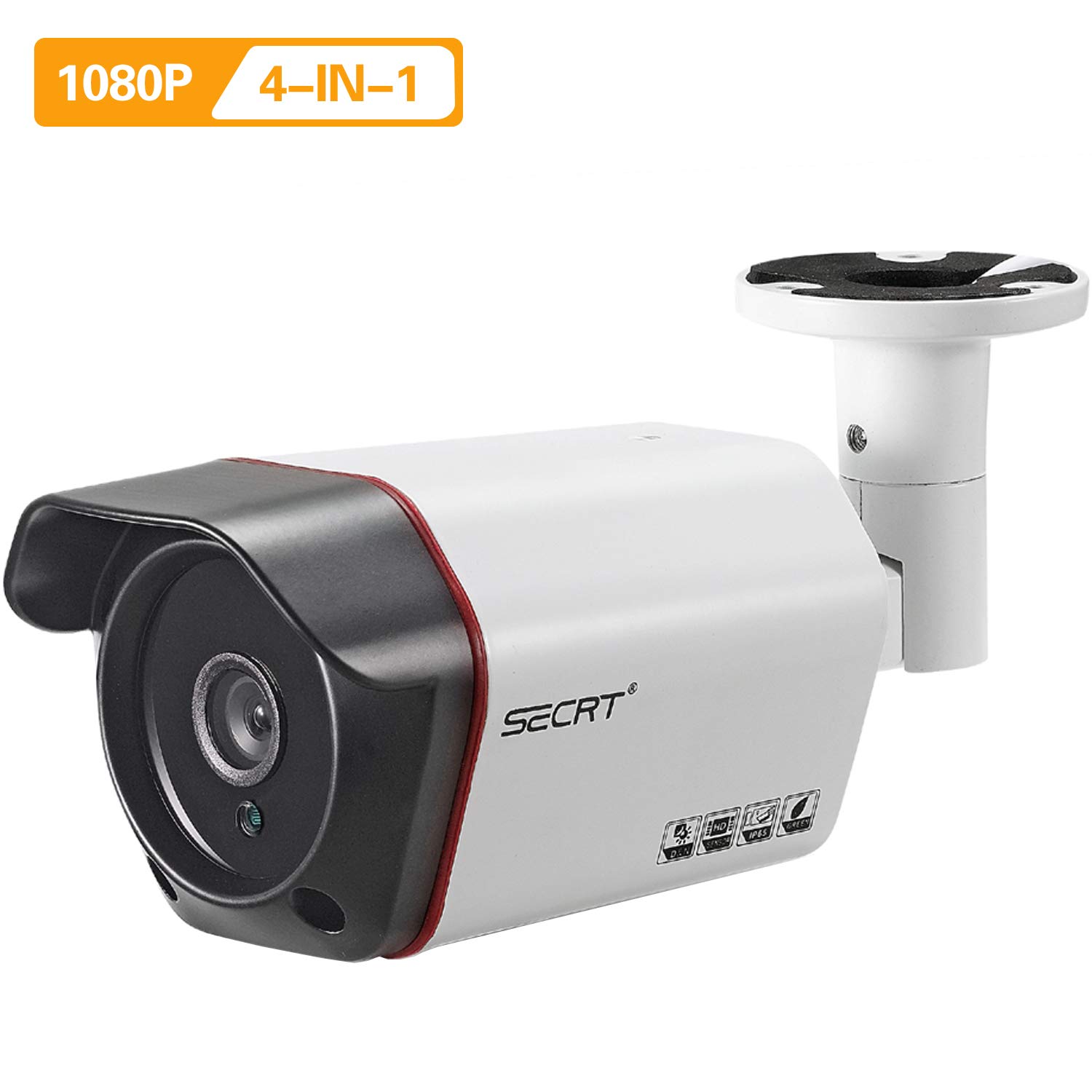 HD 1080P Outdoor Security Bullet Camera, 2.0 Megapixel Sony Sensor Hybrid 4-in-1 HD-CVI/TVI/AHD/Analog Surveillance Weatherproof Indoor 36 LEDs 100ft Night Vision 3.6mm Lens Wired Metal Housing