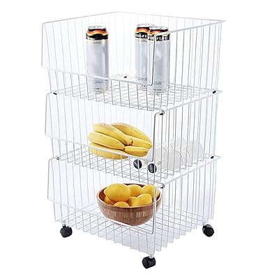 Kitchen Cart, Stainless Steel Vegetable Rack with Wheels