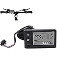 Electric LCD Display Meter, S866 LCD Display Meter, Speedometer Odometer, 24V 36V 48V Electric Scooter Control Panel with Plug for 22.2mm/0.9in Handlebars