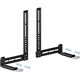C YECEN Sound Bar Mounts Unter TV or Above TV, Height & Depth Adjustable Soundbar Mount,with Detachable Extension Arms and L-Brackets