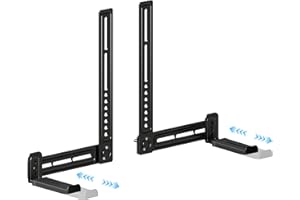 C YECEN Sound Bar Mounts Unter TV or Above TV, Height & Depth Adjustable Soundbar Mount，with Detachable Extension Arms and L-Brackets