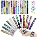 HEHALI 24 Pack Mermaid Slap Bracelet, 2 Colors Reversible Charm Bracelets, Magic Sequins Flip Wristband Bracelets for Birthday Party Favors
