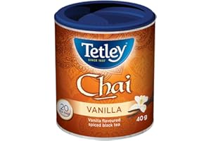 Tetley Chai Vanilla Tea, Black Tea - 20 Tea Bags, 40 Grams, Contains Caffeine, Kosher