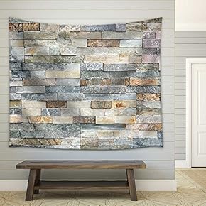 Decorative Tiles Made from Natural Granite Stone - Fabric Wall Tapestry Home Decor - 51x60 inches